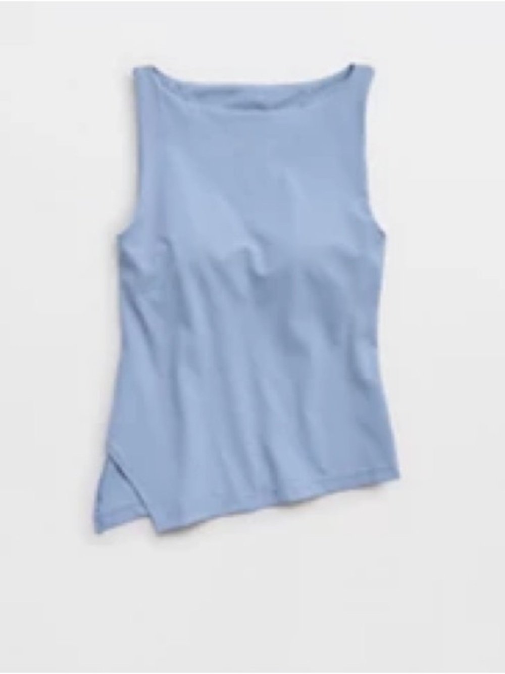 Aerie | Sleeveless Boatneck Tank Top in Light Blue Built in Bra | M